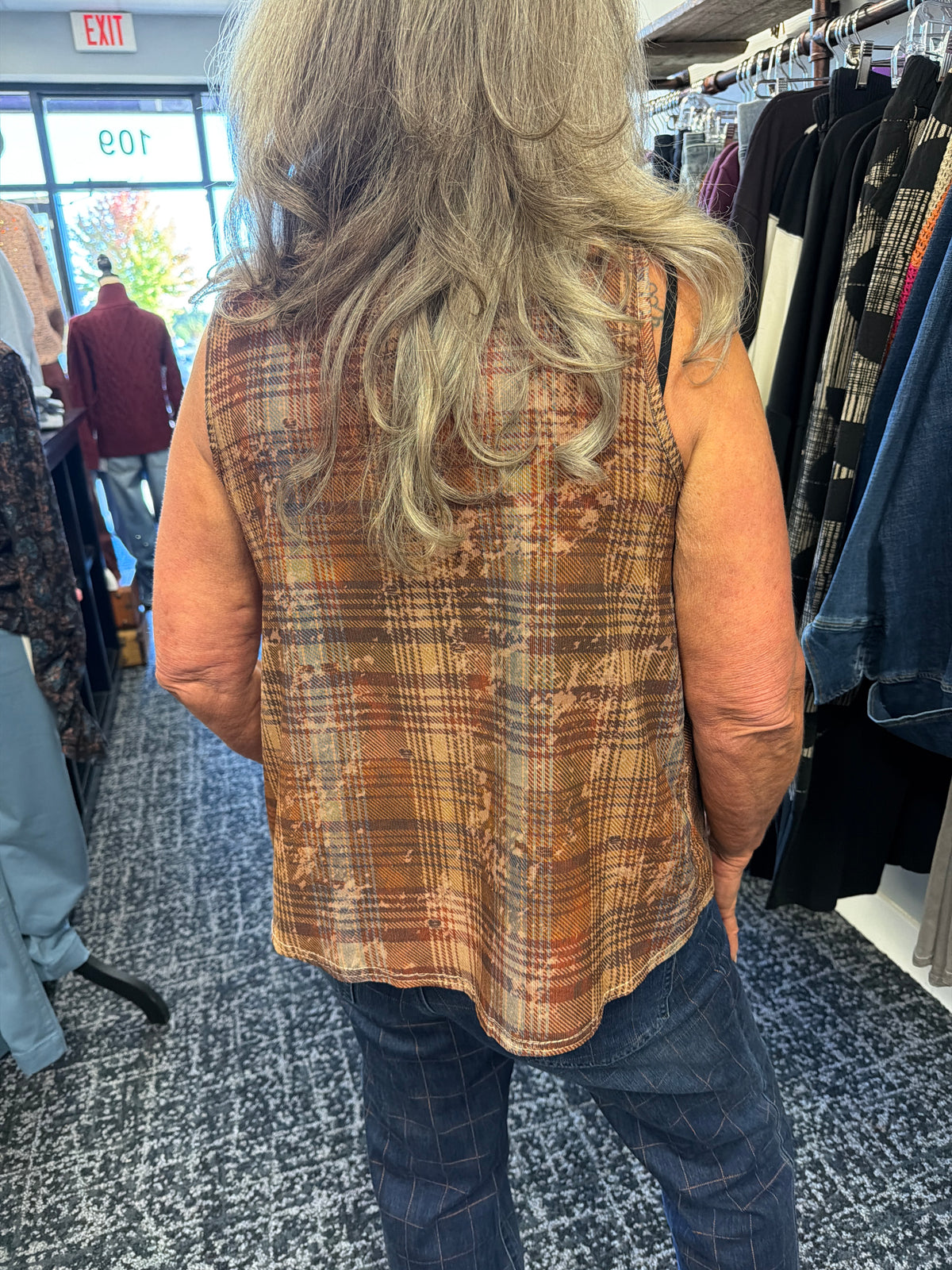 Plaid Collar Vest