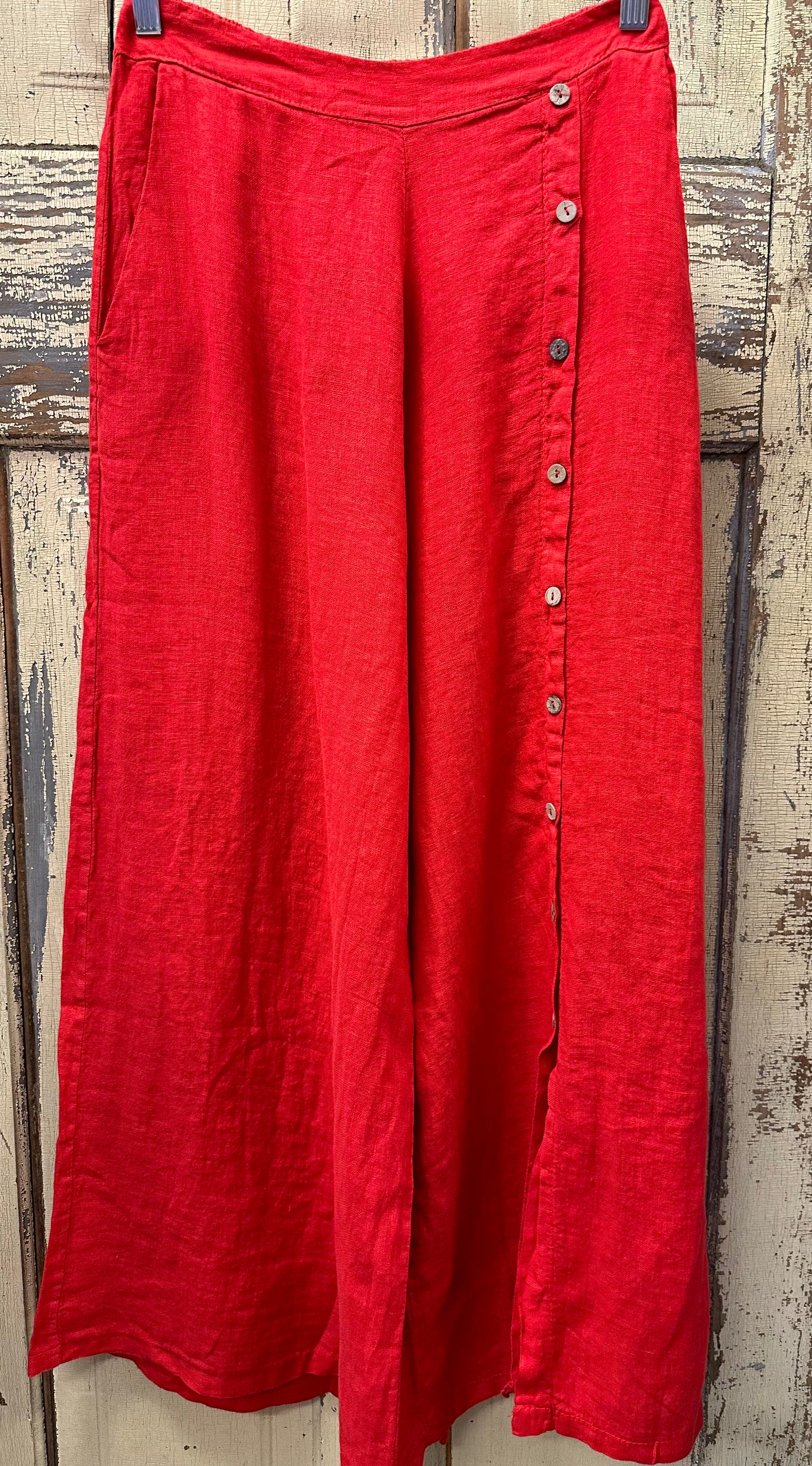 Red Linen Palazzo