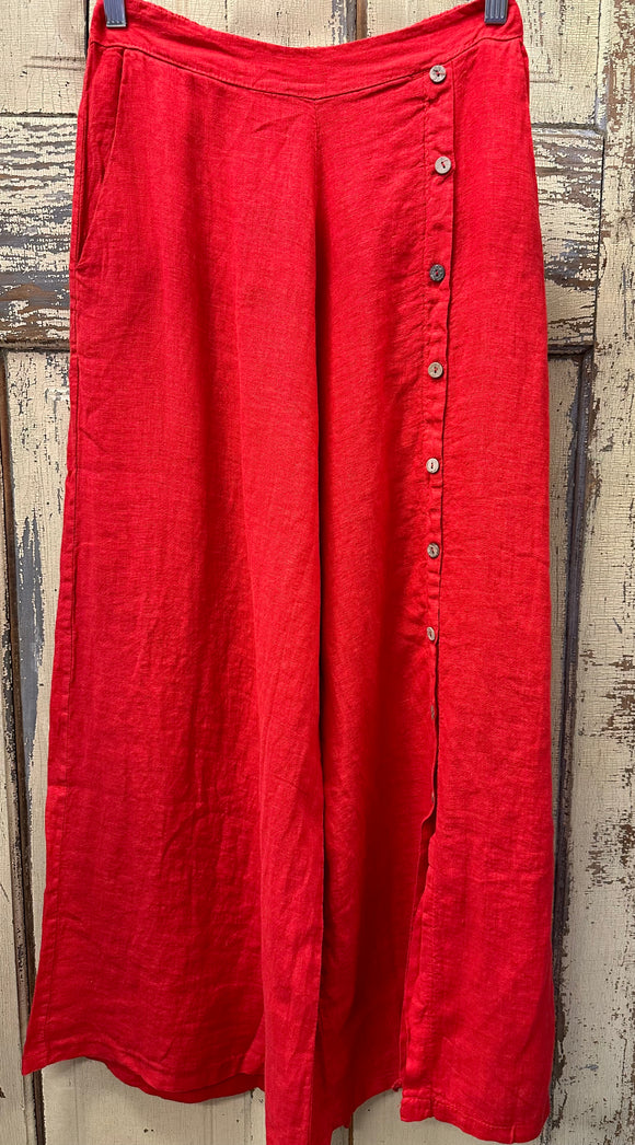 Red Linen Palazzo