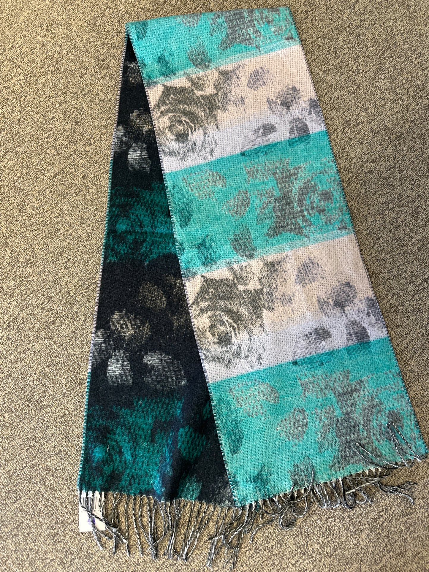 Two-Tone Floral Scarf