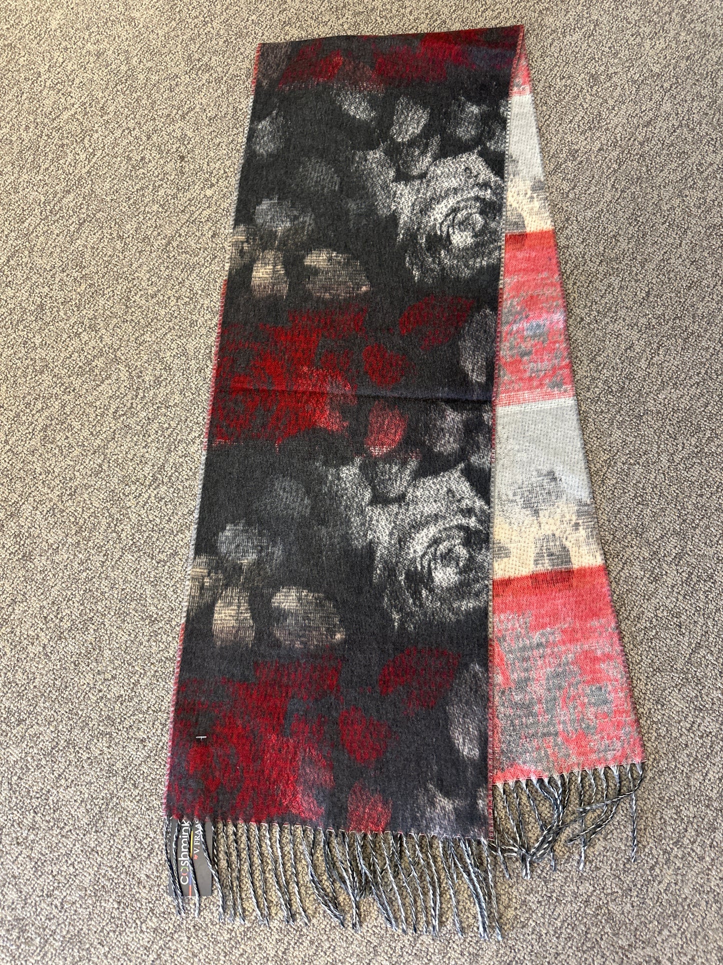 Two-Tone Floral Scarf