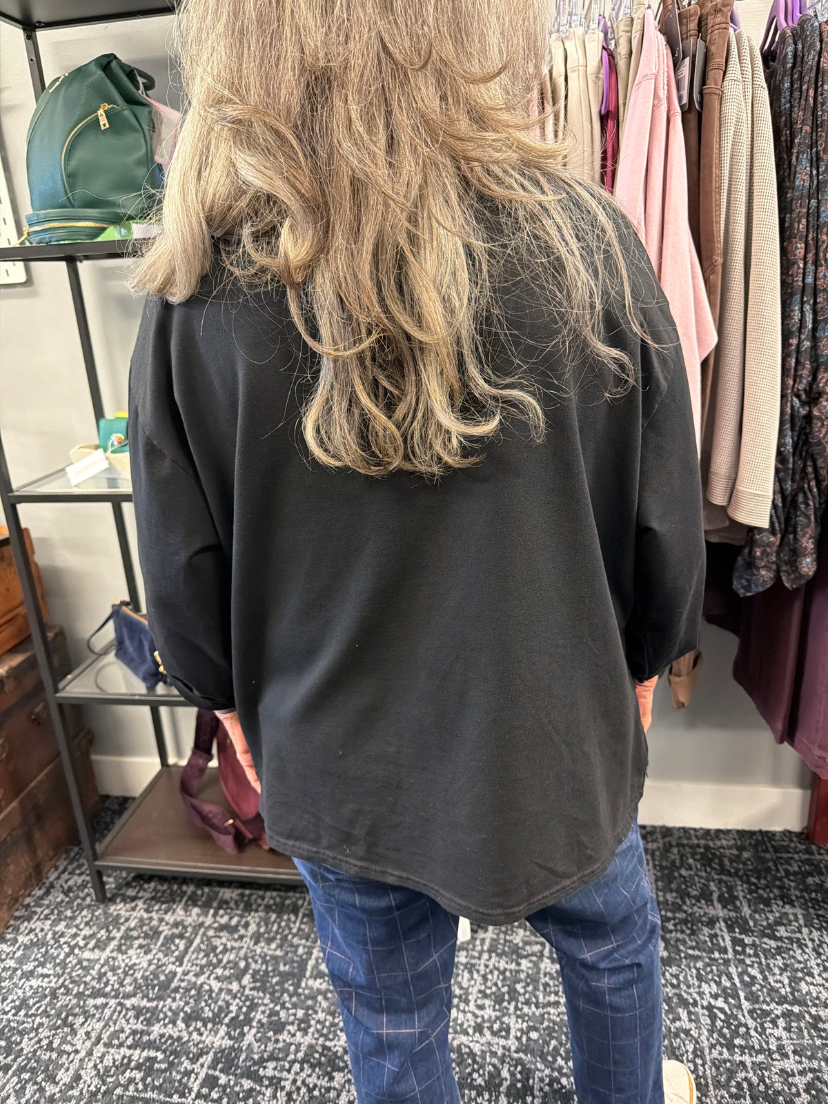 Roll Sleeve Pocket Top