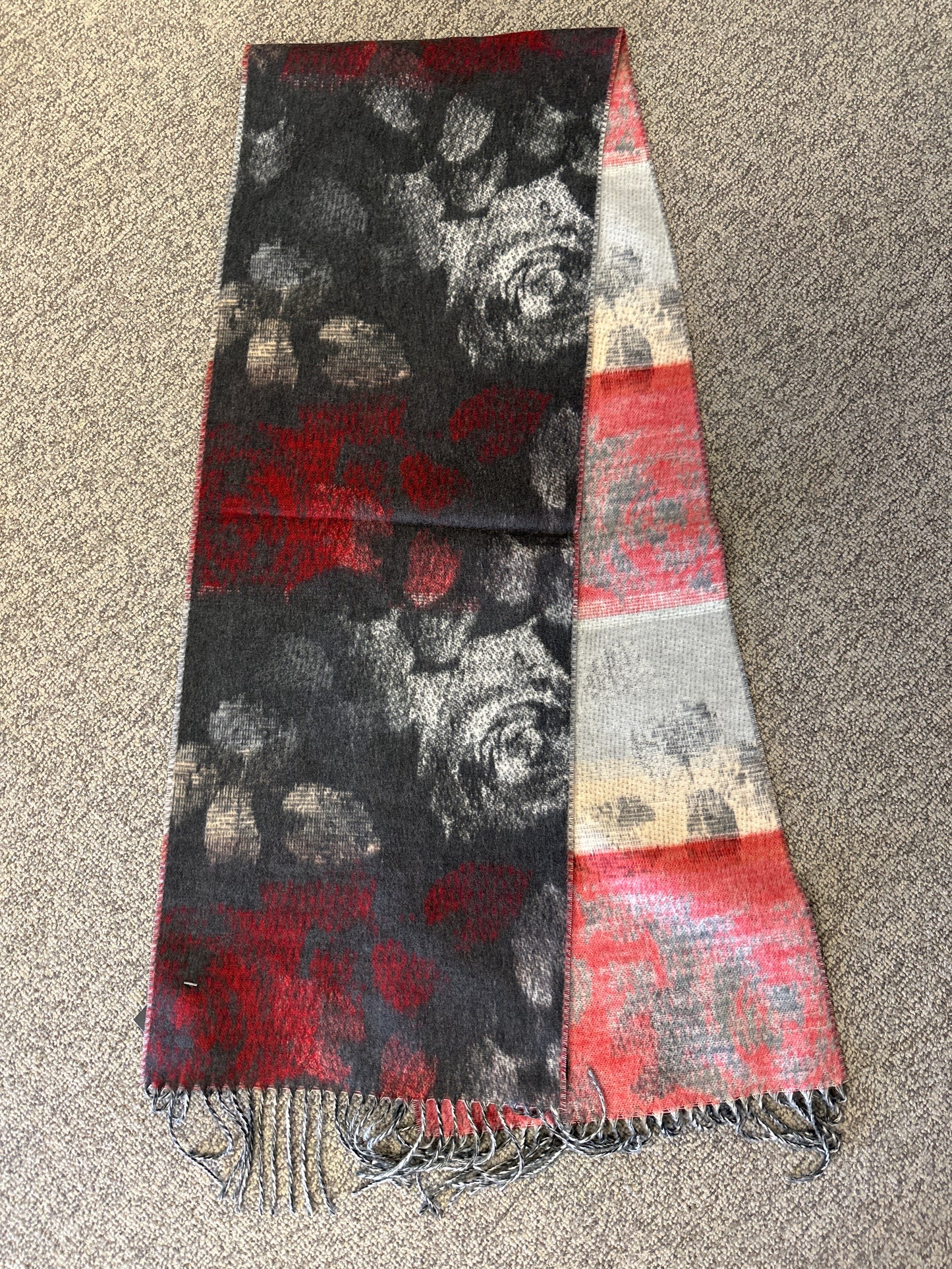Two-Tone Floral Scarf