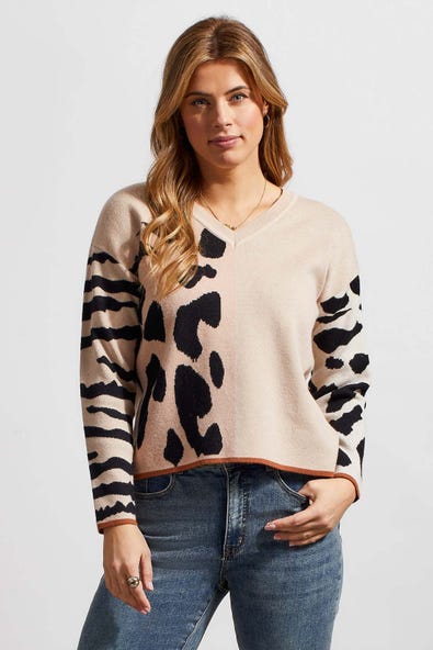 Intarsia V-Neck Sweater