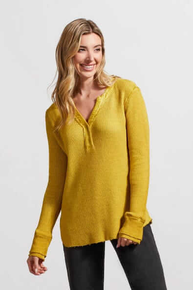 mustard yellow henley top