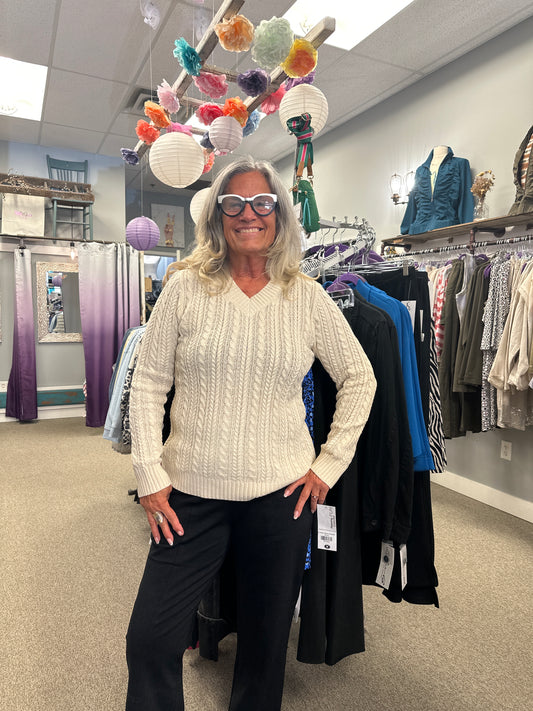 V-Neck Stone Sweater