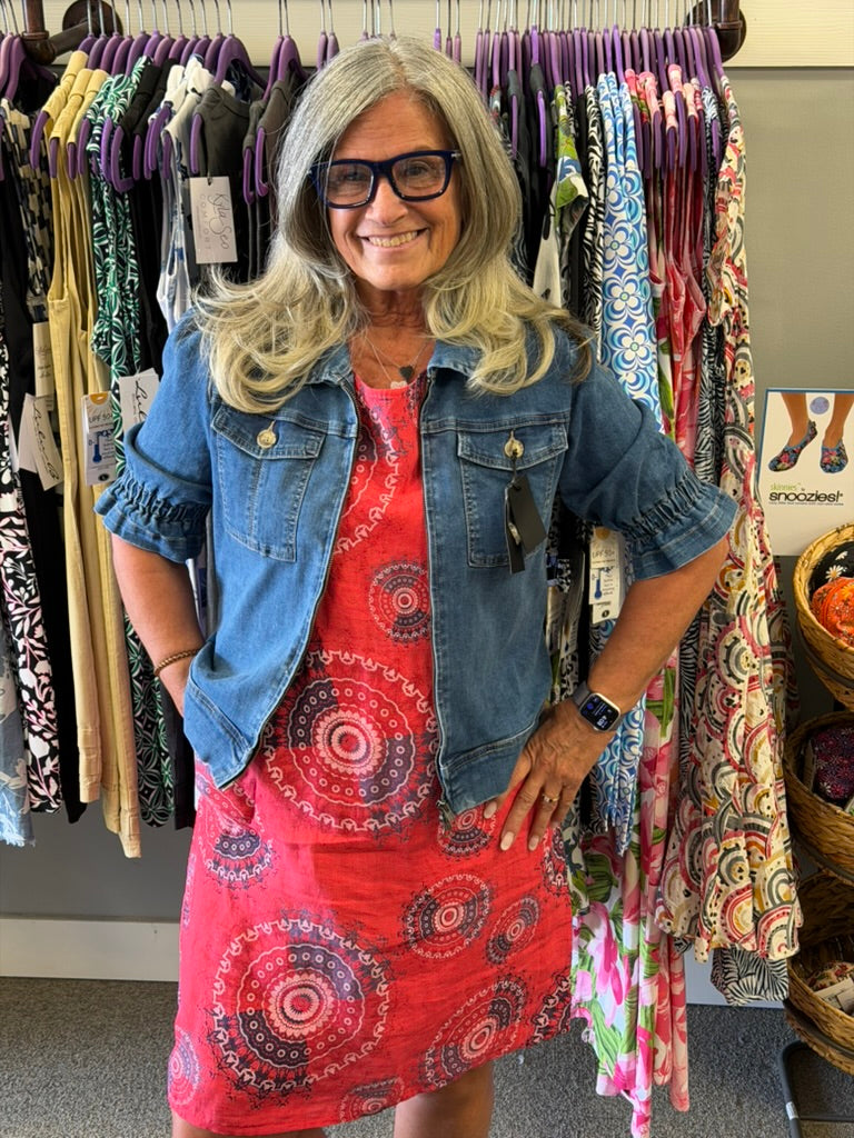 Linen Print Dress