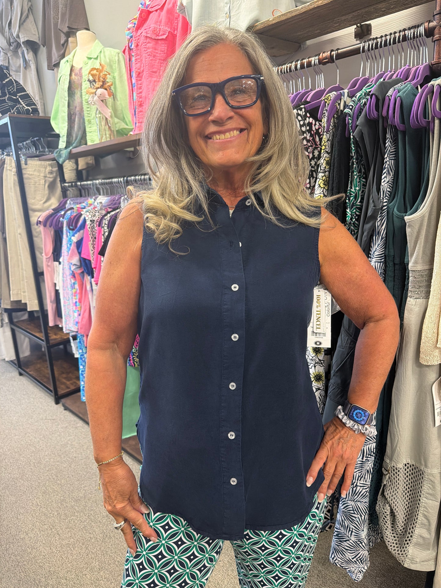 Tencel Button Top