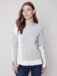 Color Block Lacing Sweater