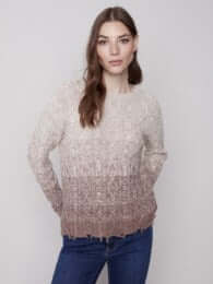 Cable Knit Frayed Hem