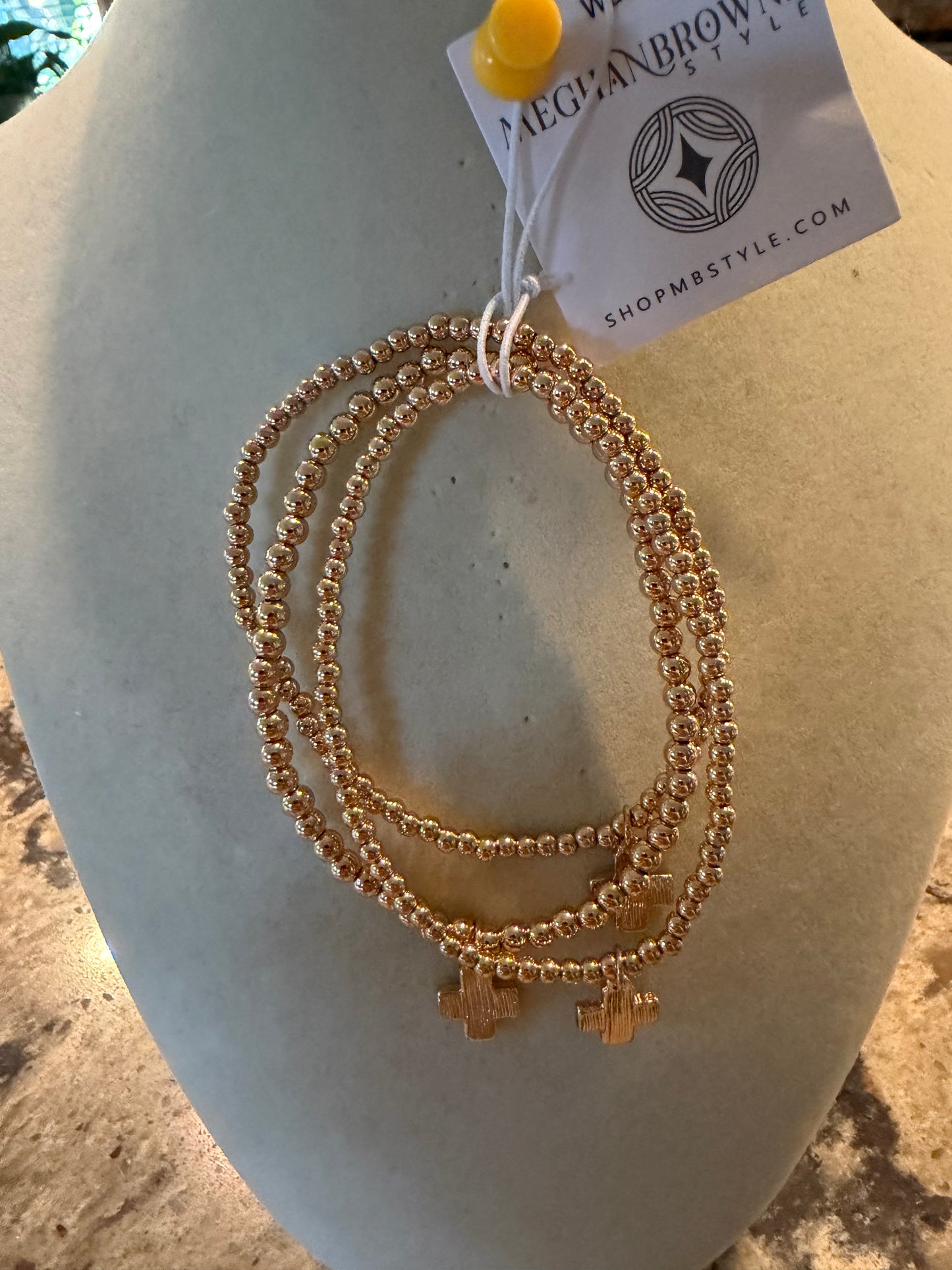3 Strand Gold Cross