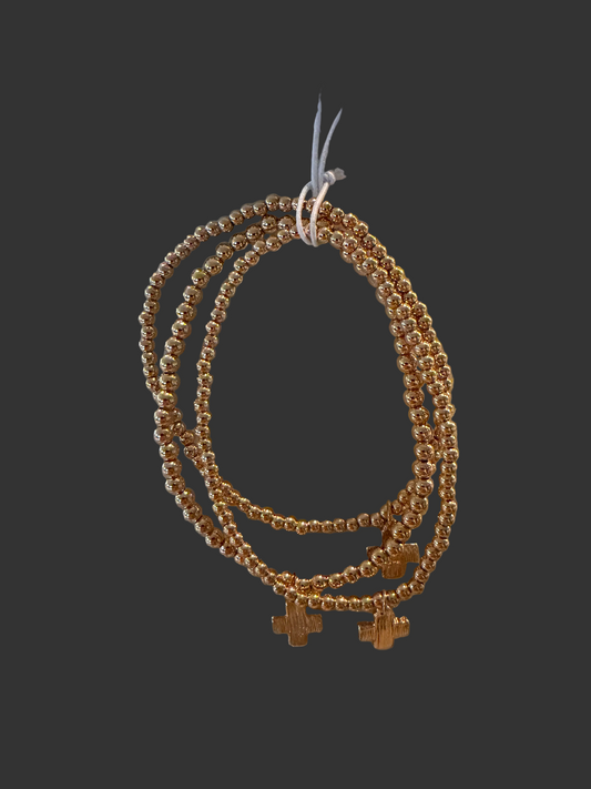 3 Strand Gold Cross