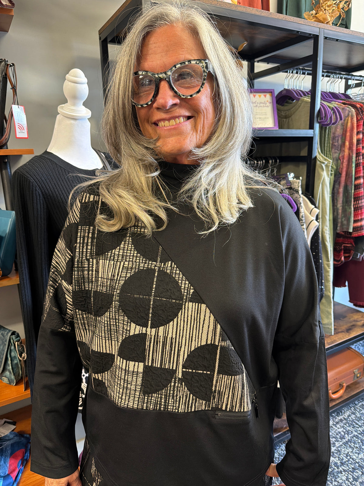 Black & Tan Design Top