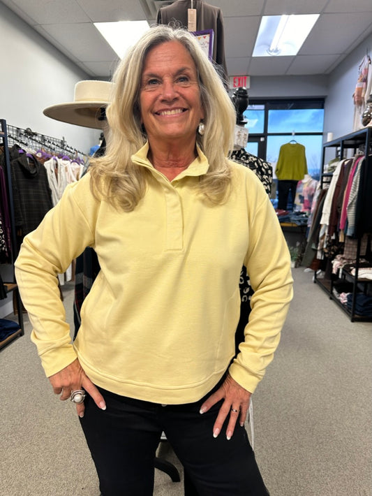 yellow sweatshirt sweater by lulu b