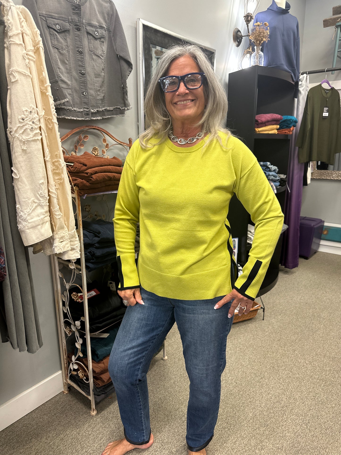 Contrast Side Sweater