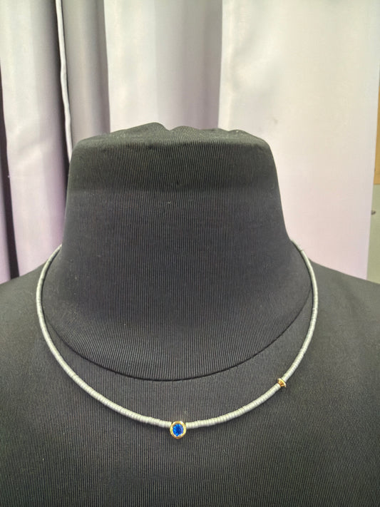 Beaded Hematite with Glass Bead