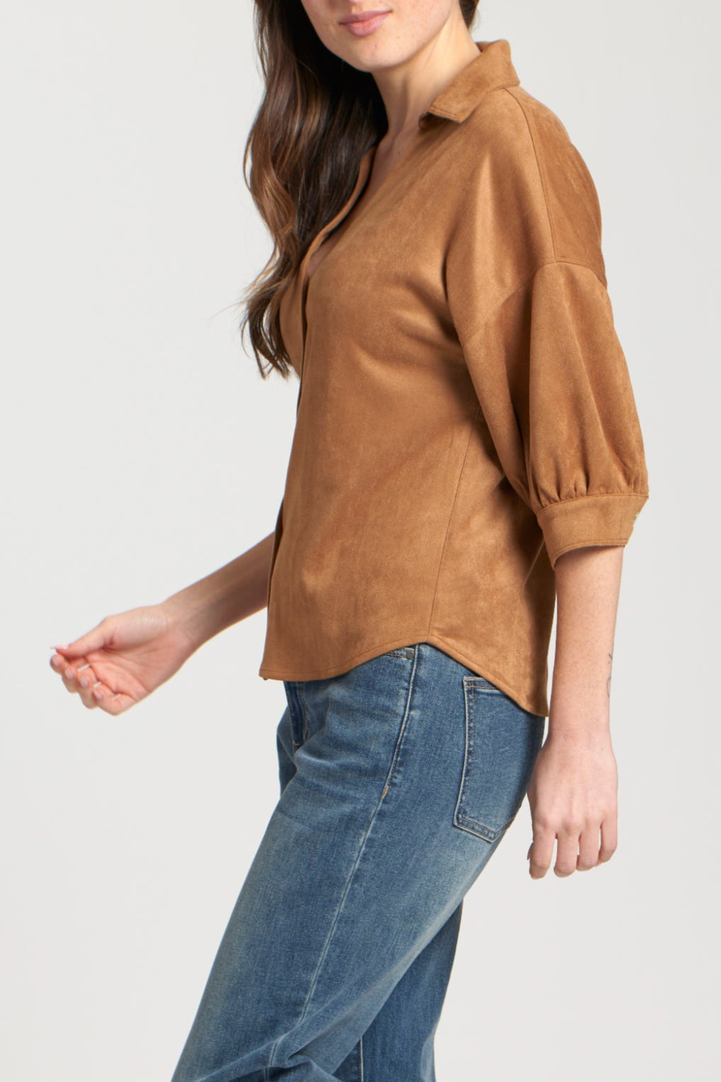 Faux Suede Blouson