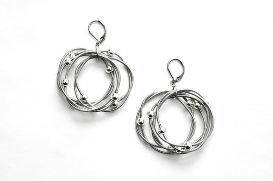 Silver Multi Ring Earrings
