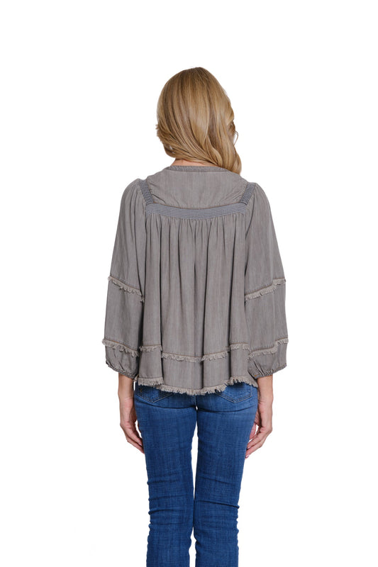 Embroidered Fringe Hemline