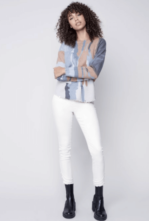 Reversible Frayed Edge Sweater