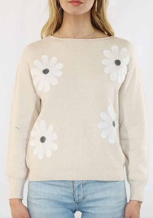 Raised Flower Sweater