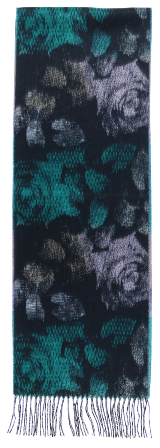 Two-Tone Floral Scarf