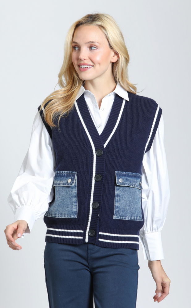 Denim Patch Vest