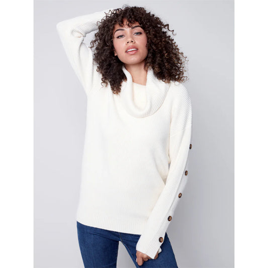 Button Detail Turtleneck