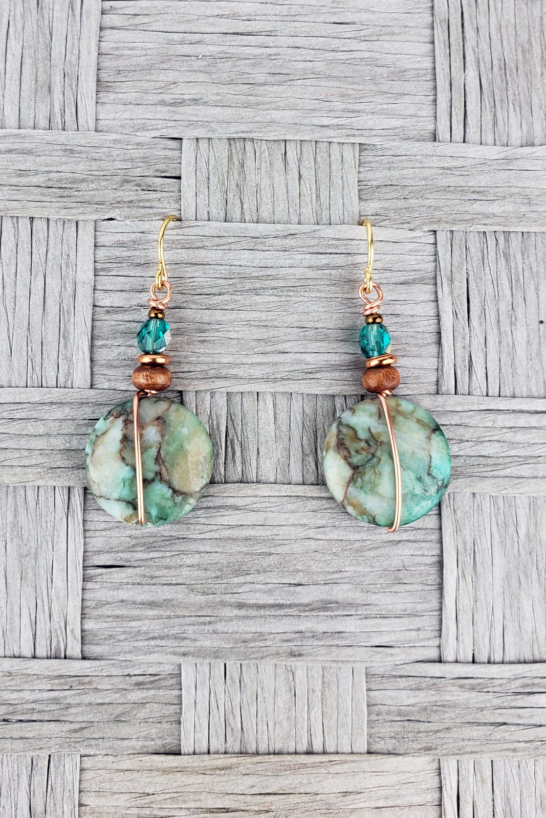 wrapped jasper earrings