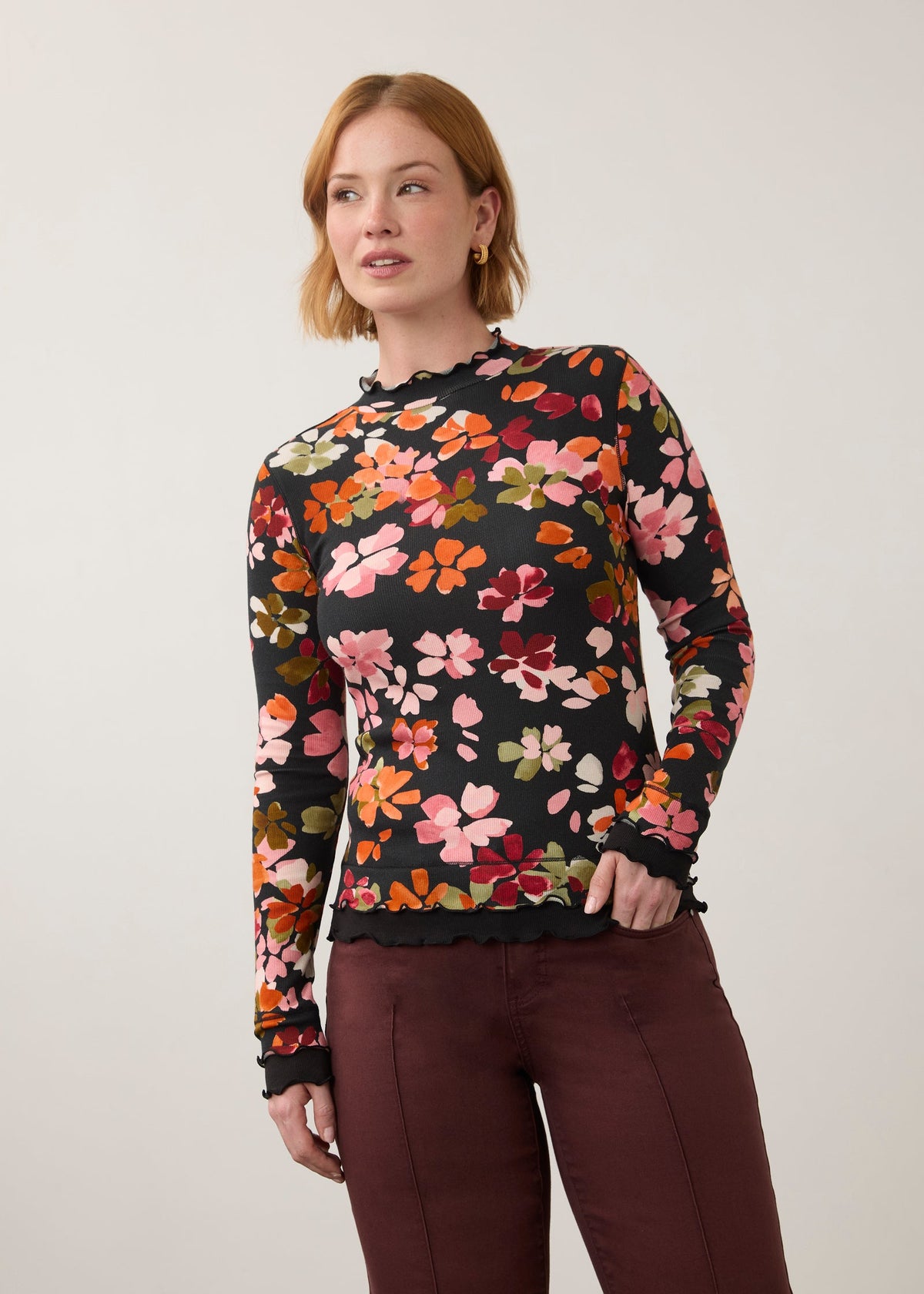 Mock Neck Print