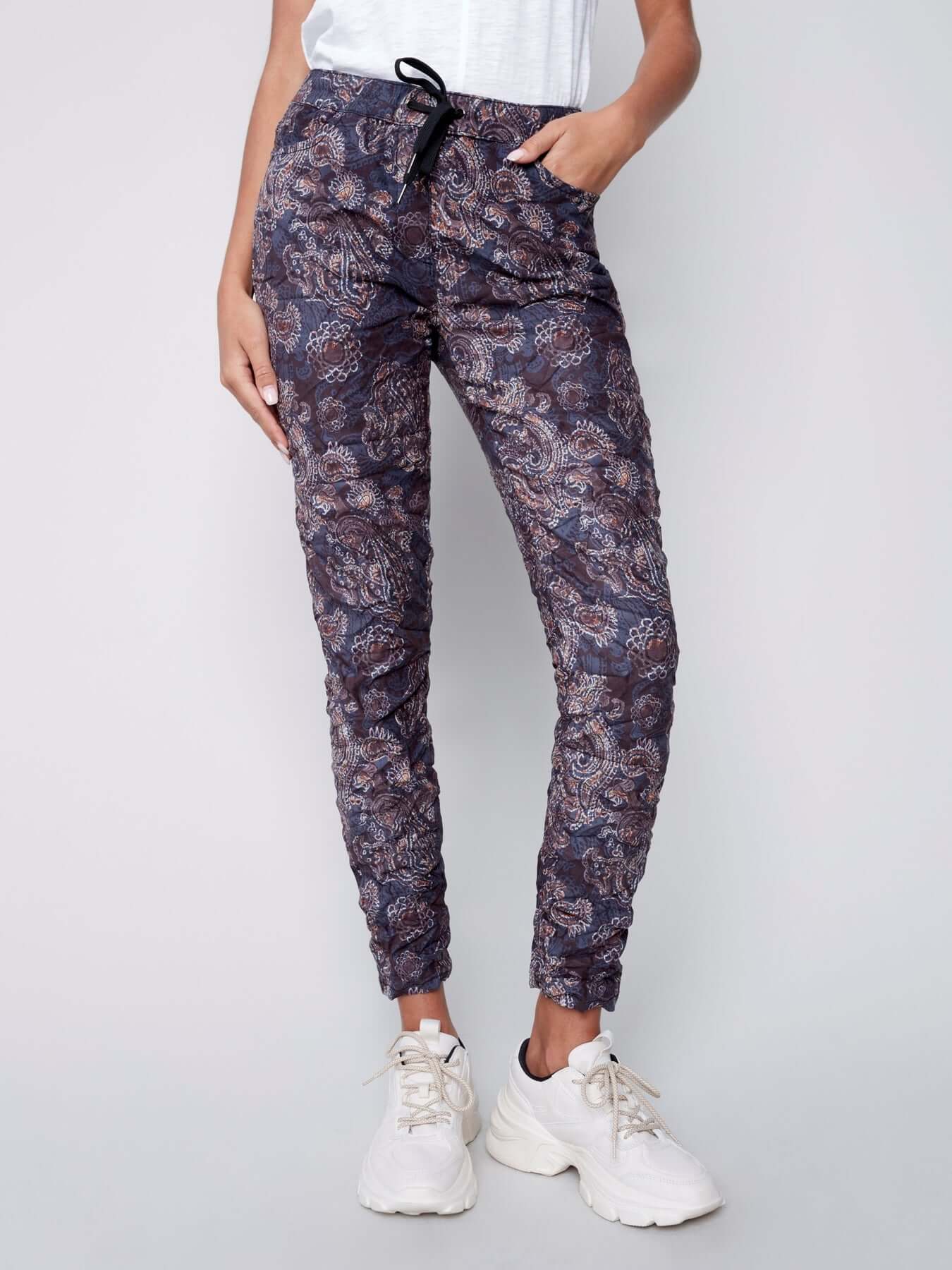 Charlie B Printed Crinkle Jogger