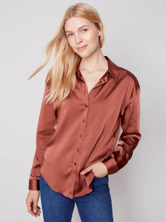 Satin Button Blouse