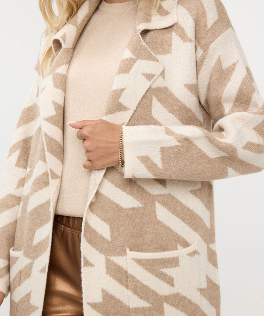 Jacquard Long Cardigan