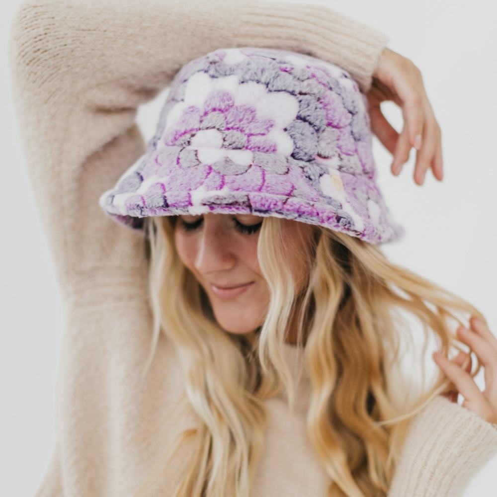 Flower Fur Bucket Hat