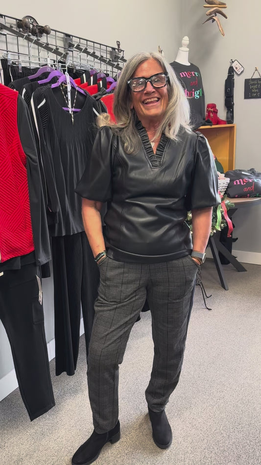 Faux Leather Top