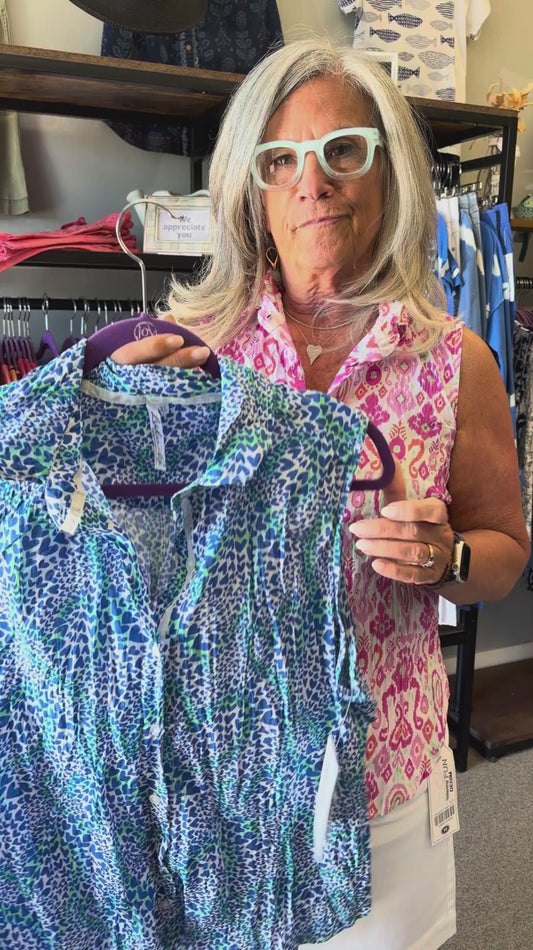 Sleeveless Button Up Top