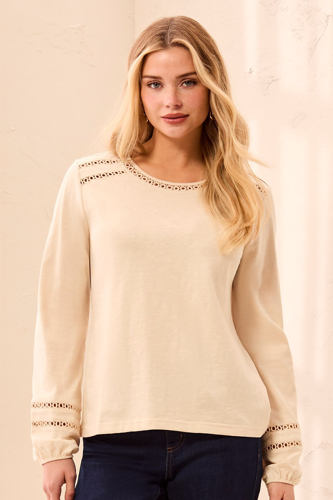 Slub Eyelet Top