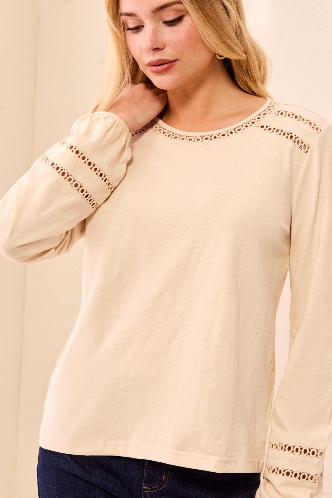 Slub Eyelet Top