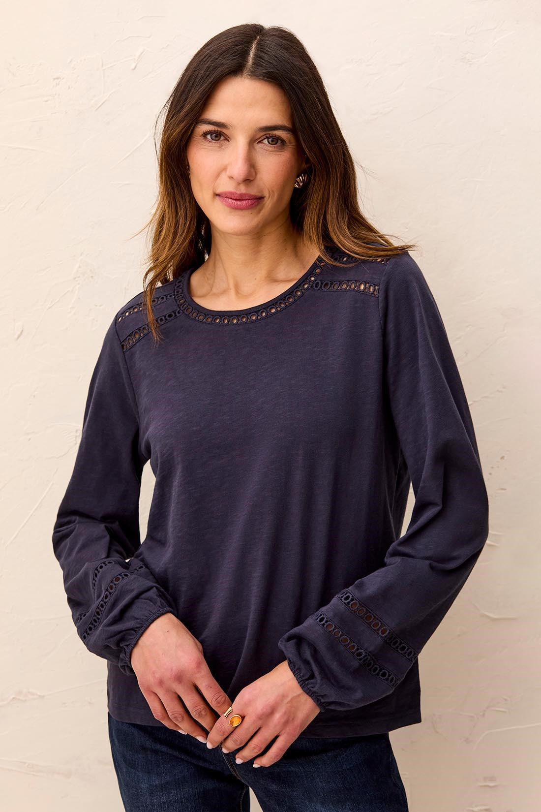 Slub Eyelet Top