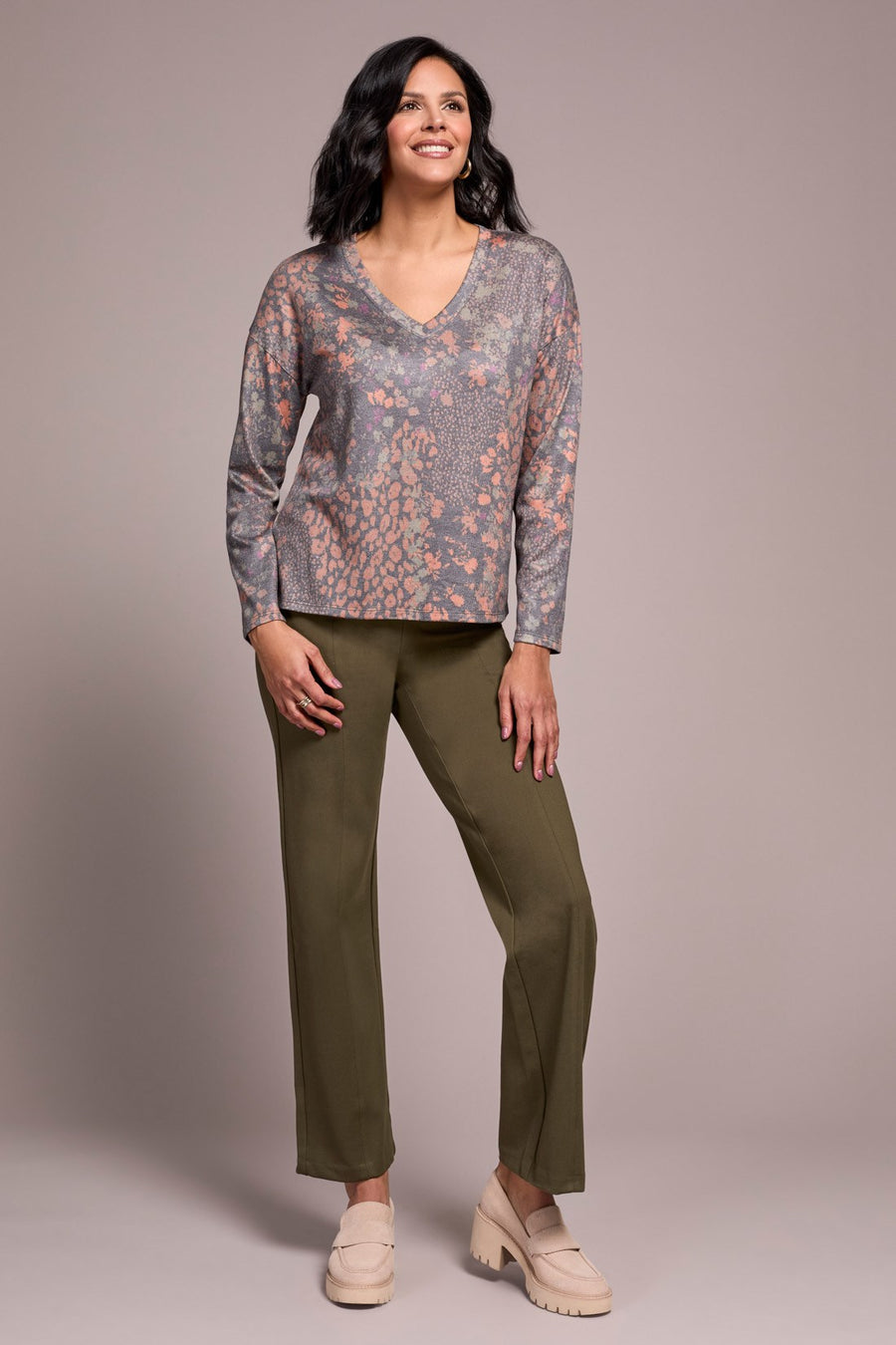 V-Neck Combo Print