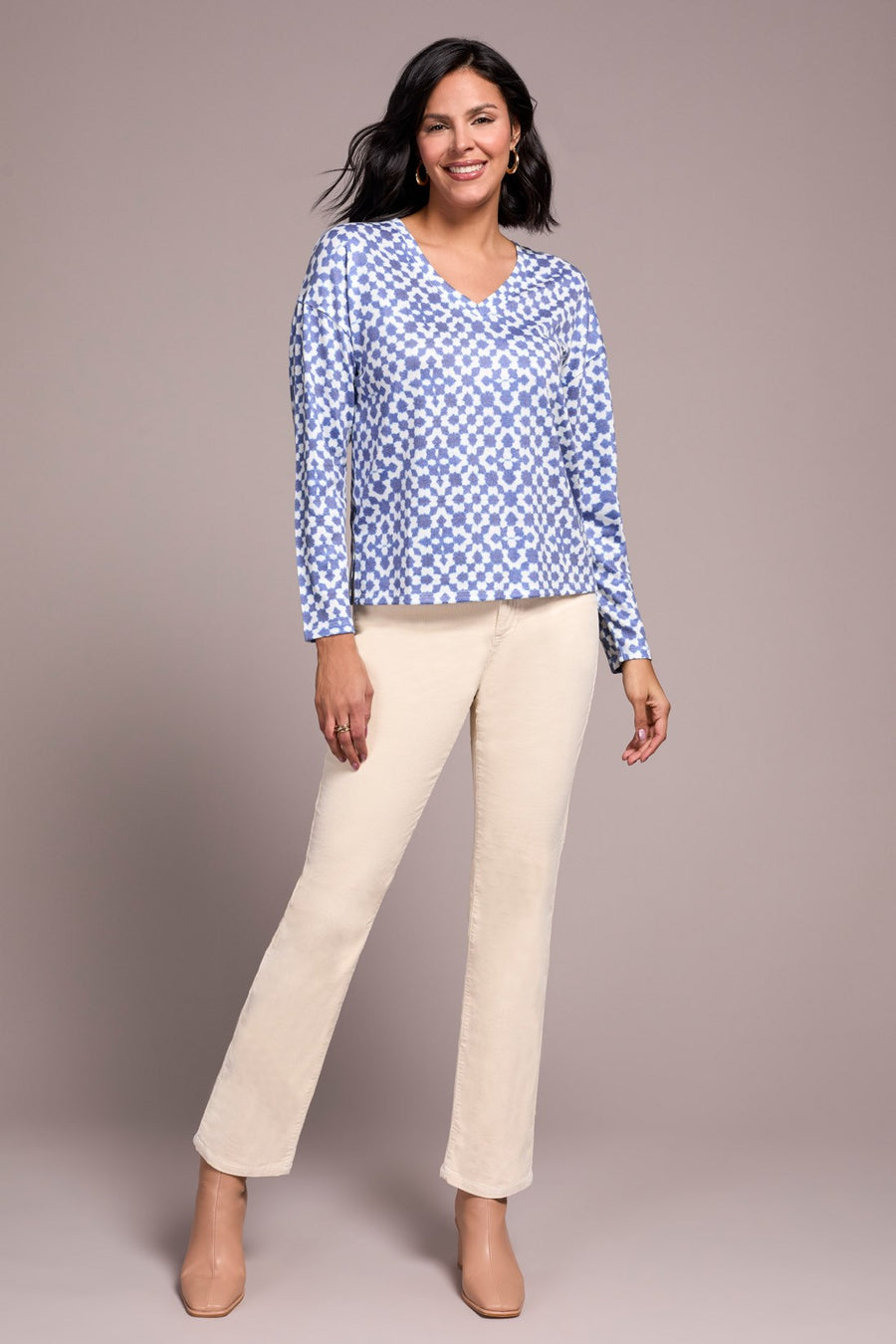 V-Neck Combo Print