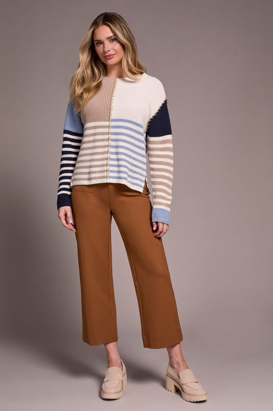 Multi Stripe Boat Neck