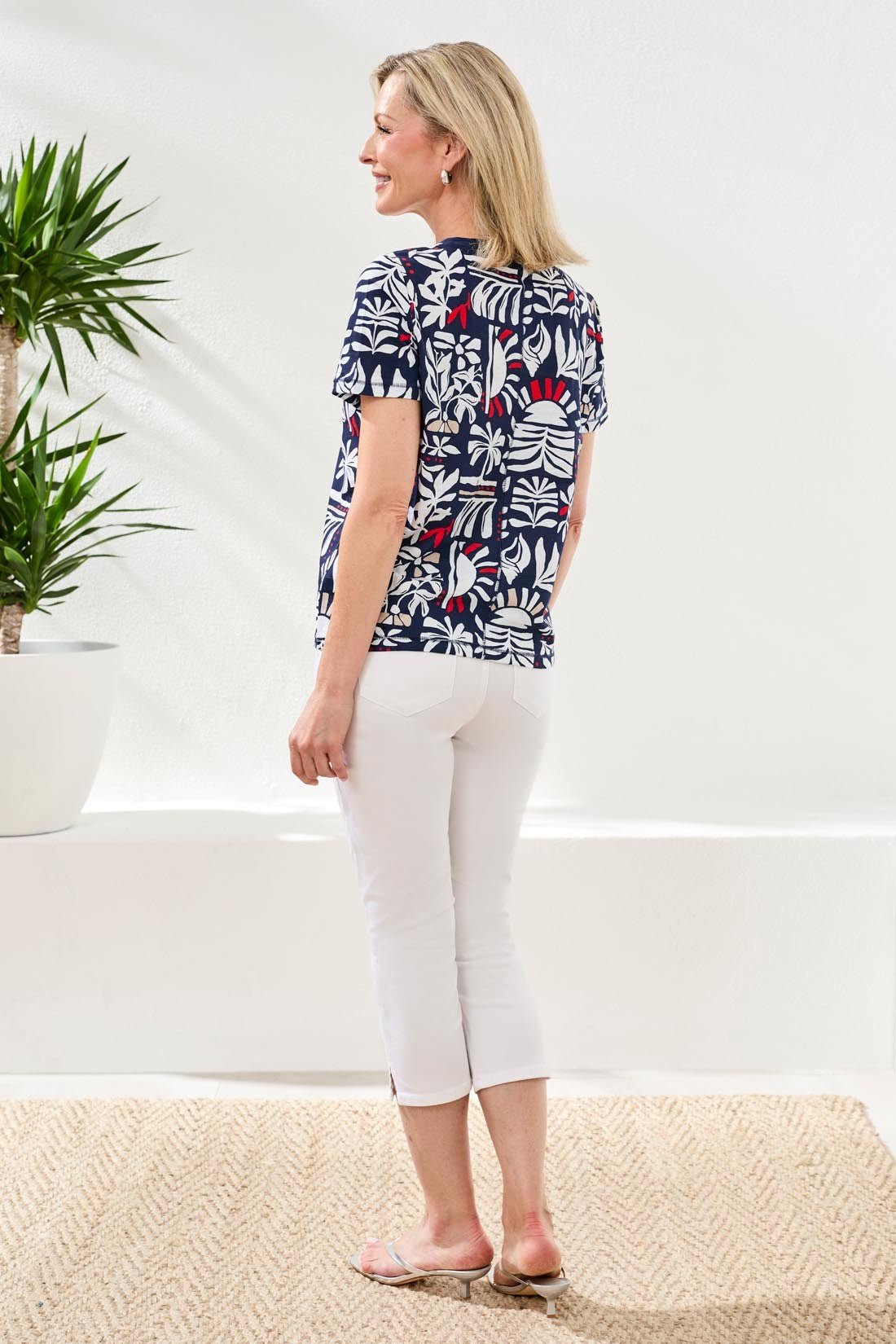 Printed Crew neck Top