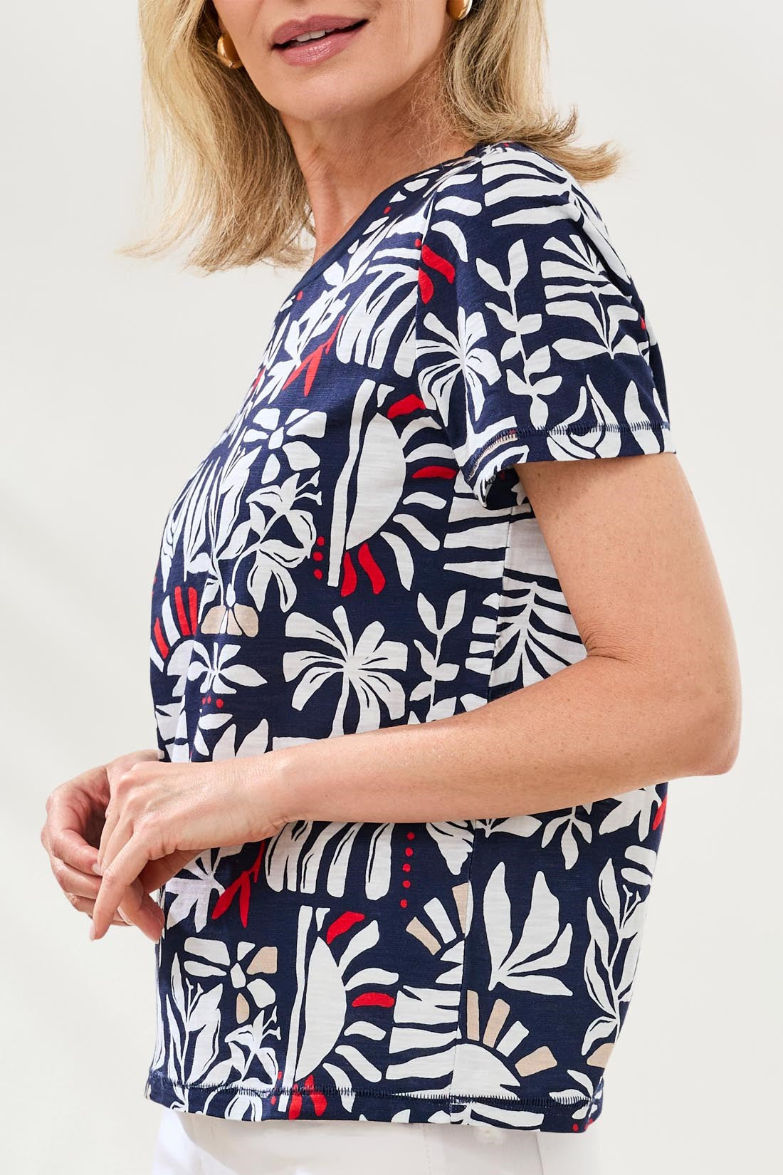 Printed Crew neck Top