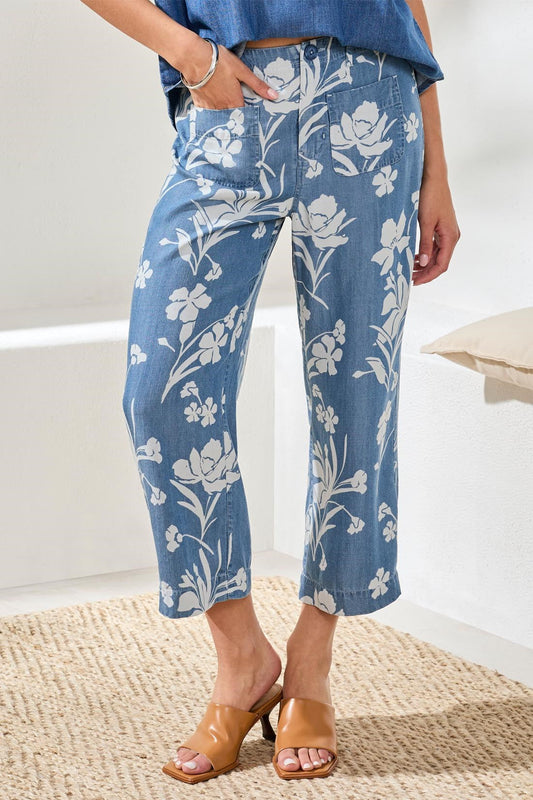 Denim Print Wide Leg