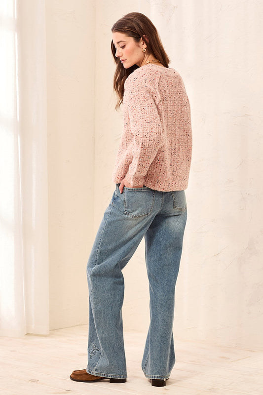 Satin Button Sweater