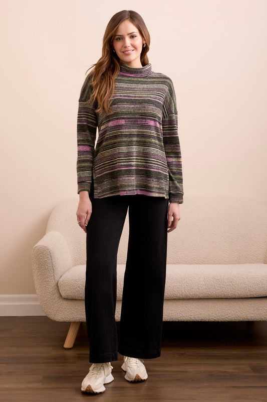 Striped Mock Neck