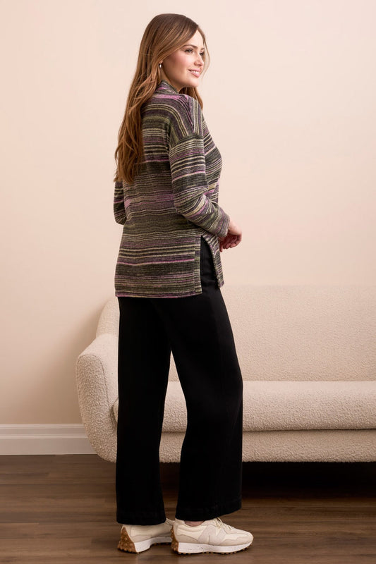 Striped Mock Neck