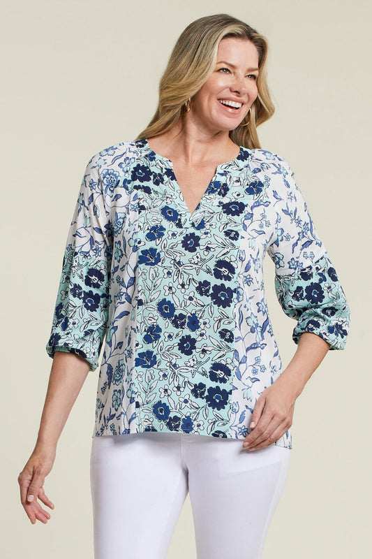 Poplin Notch Blouse