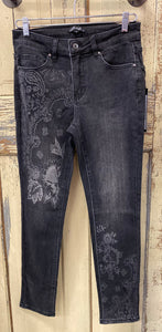 Embroidery Charcoal Denim
